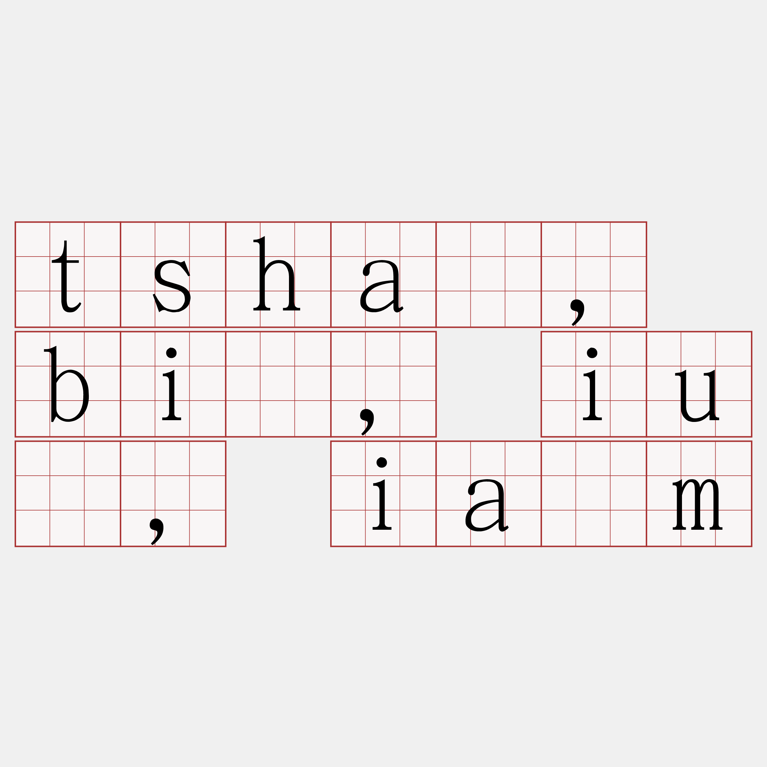 tshâ, bí, iû, iâm